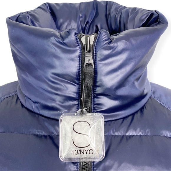 S13 Quilted Down Puffer Jacket Metallic Navy NWT Size XL Duck Down Feather - Picture 4 of 14